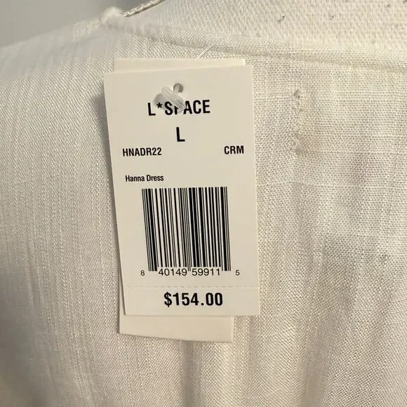 L*SPACE Hanna Balloon Long Sleeve Tiered Maxi Dress In Cream Size Large New - Picture 14 of 15